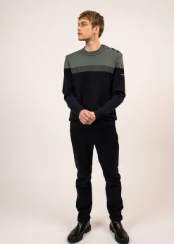 SAINT JAMES Pulls Marins*Pull marin Aquitaine Marine/vegetal