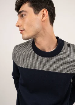 SAINT JAMES Pulls Marins*Pull marin bicolore Dinan Marine/ecru