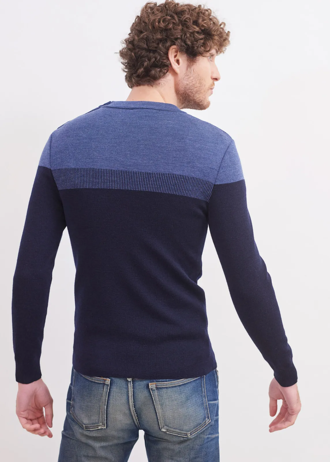 SAINT JAMES Pulls Marins*Pull marin Bretagne Marine/jeans
