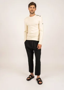SAINT JAMES Pulls Marins*Pull marin en laine Estran Ecume