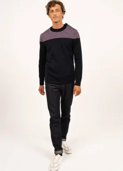 SAINT JAMES Pulls Marins*Pull marin jacquard Navy/multico