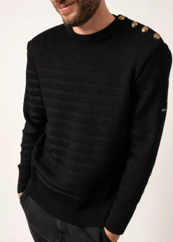SAINT JAMES Pulls Marins*Pull marin rayé Binic Cap Noir