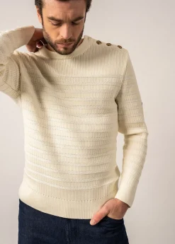 SAINT JAMES Pulls Marins*Pull marin rayé Binic Cap Ecume