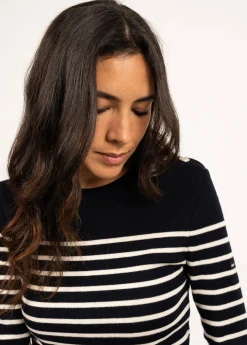 SAINT JAMES Pulls Marins*Pull marin rayé Marée Navy/ecume