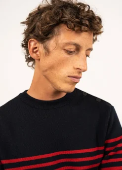 SAINT JAMES Pulls Marins*Pull marin rayé Rochefort Navy/medoc