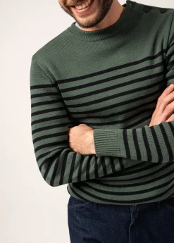 SAINT JAMES Pulls Marins*Pull marin rayé Rochefort Vegetal/navy
