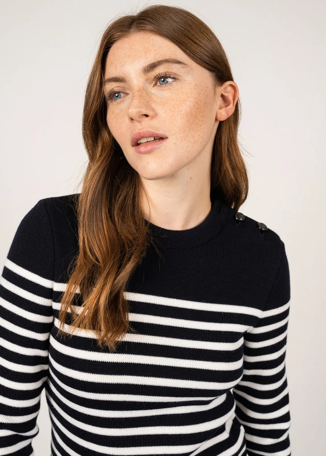 SAINT JAMES Pulls Marins*Pull marin rayé Rochefort Navy/ecume