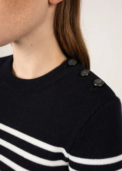 SAINT JAMES Pulls Marins*Pull marin rayé Rochefort Navy/ecume