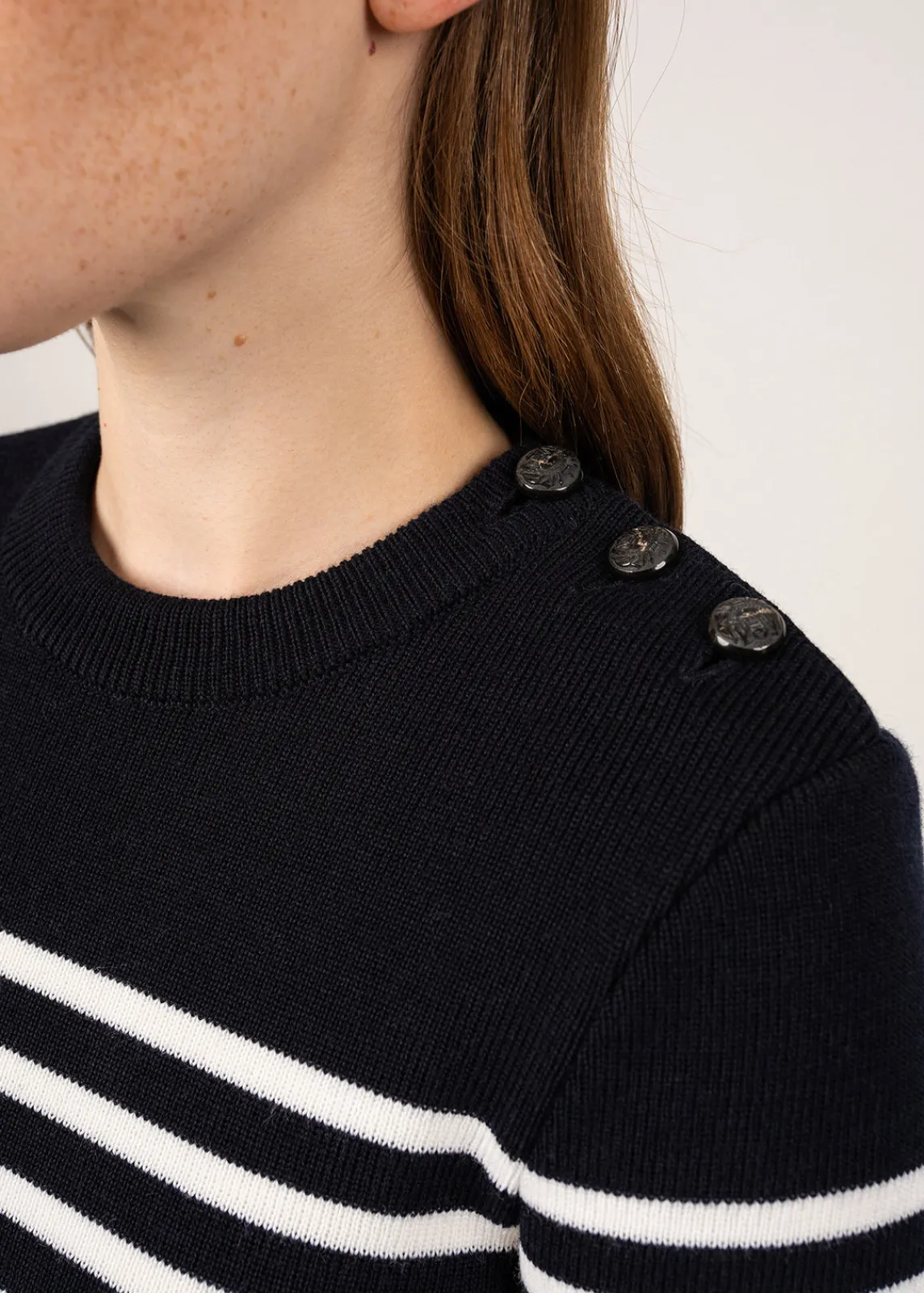 SAINT JAMES Pulls Marins*Pull marin rayé Rochefort Navy/ecume