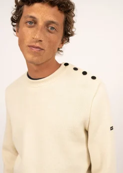 SAINT JAMES Pulls Marins*Pull marin uni Cancale Ecru