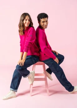 SAINT JAMES Pulls Marins*Pull marin uni Cancale Magentapop/magenta