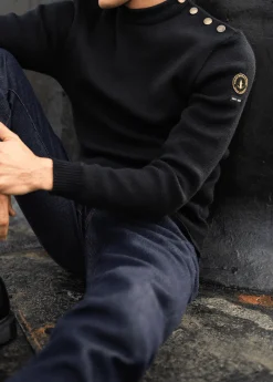 SAINT JAMES Pulls Marins*Pull marin uni "Compas" Noir