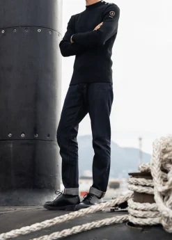 SAINT JAMES Pulls Marins*Pull marin uni "Compas" Noir