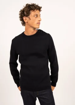 SAINT JAMES Pulls Marins*Pull marin uni Galiote Navy