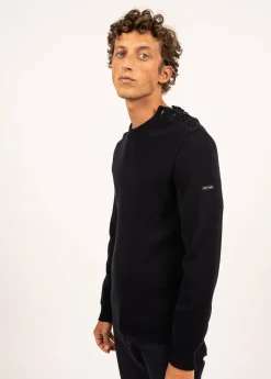 SAINT JAMES Pulls Marins*Pull marin uni Galiote Navy