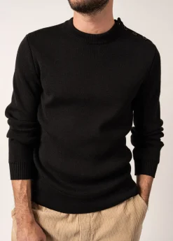 SAINT JAMES Pulls Marins*Pull marin uni Galiote Noir