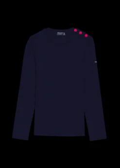 SAINT JAMES Pulls Marins*Pull marin uni Marée Navypop/magenta