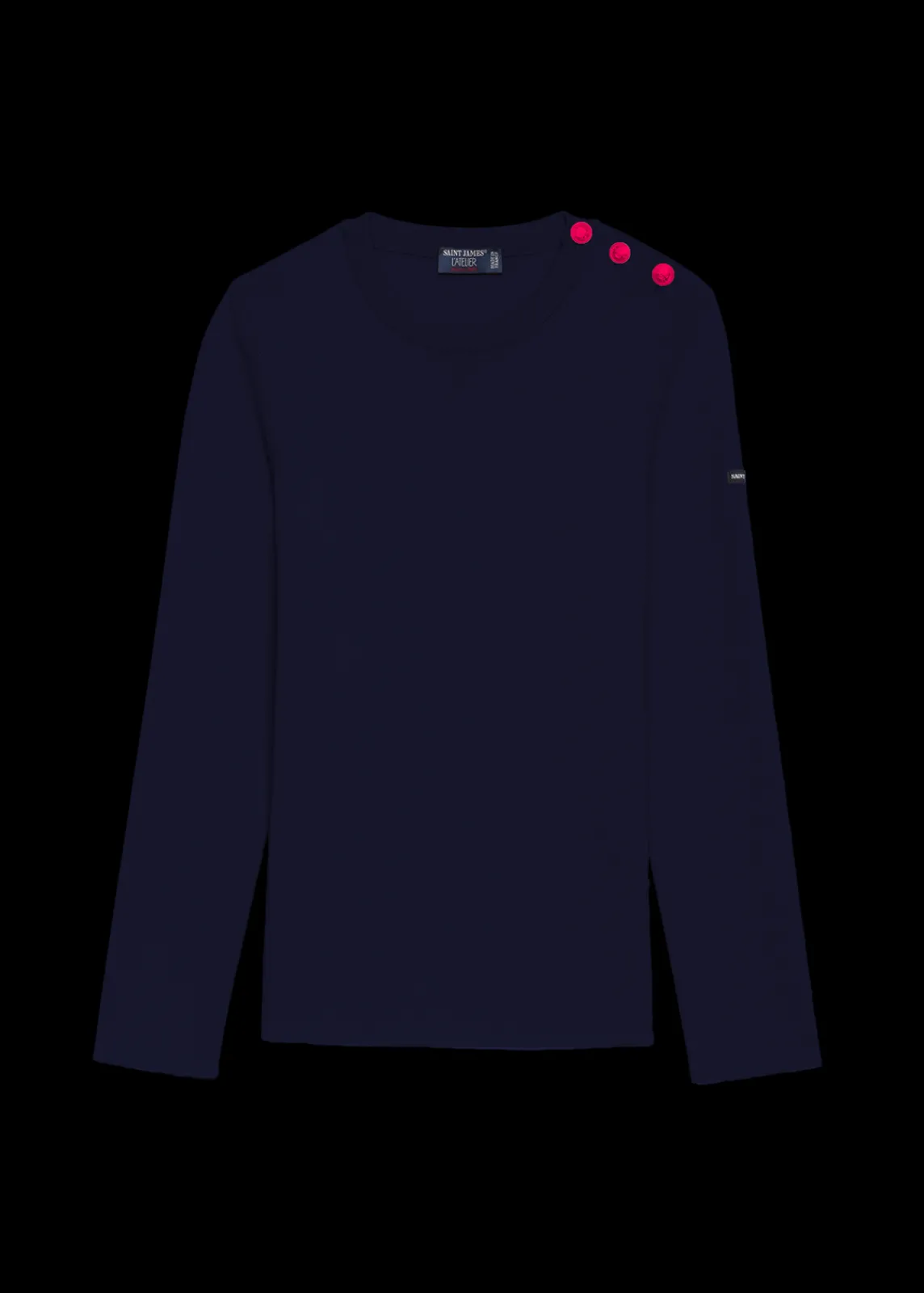 SAINT JAMES Pulls Marins*Pull marin uni Marée Navypop/magenta