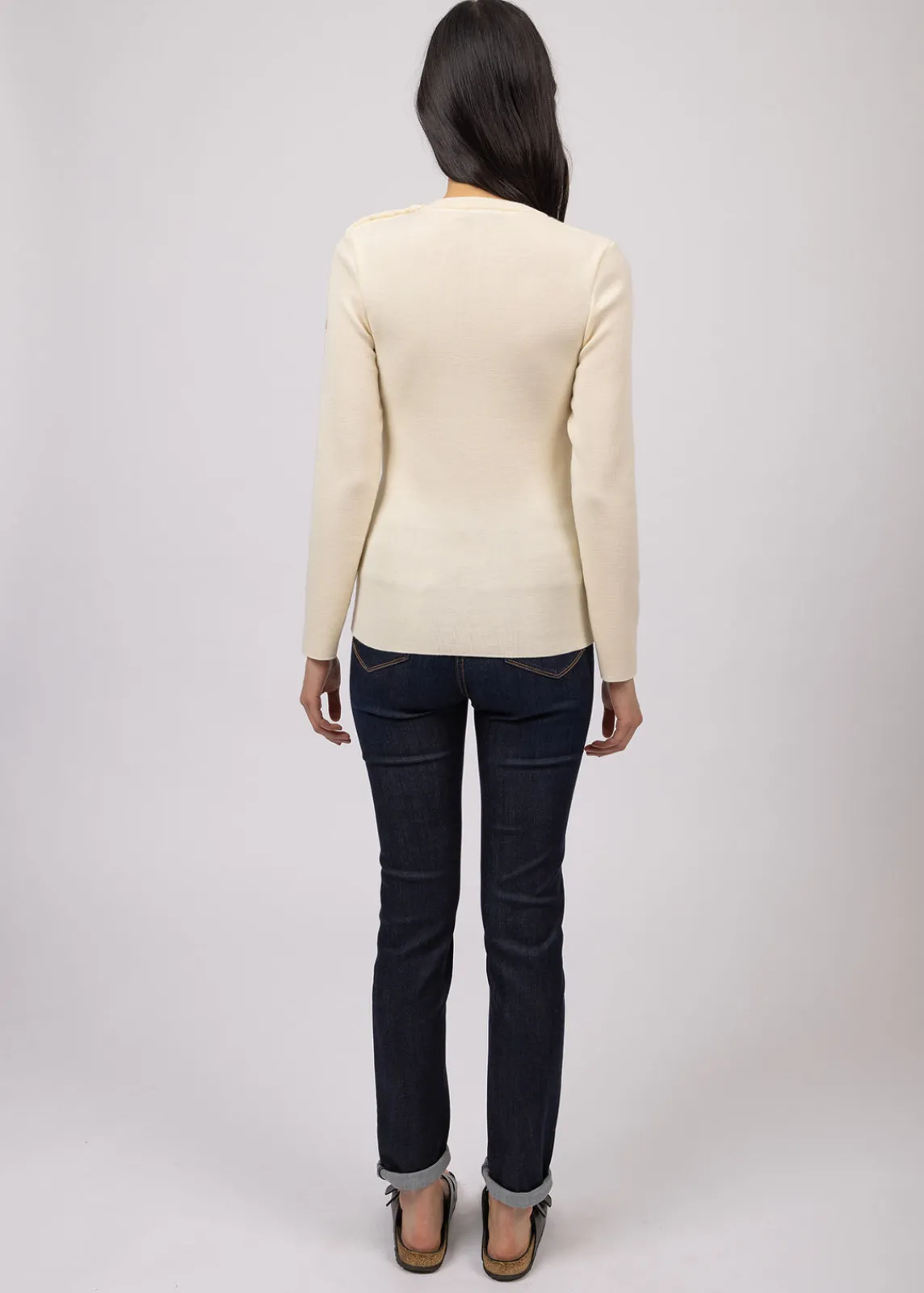 SAINT JAMES Pulls Marins*Pull marin uni Marée Ecume