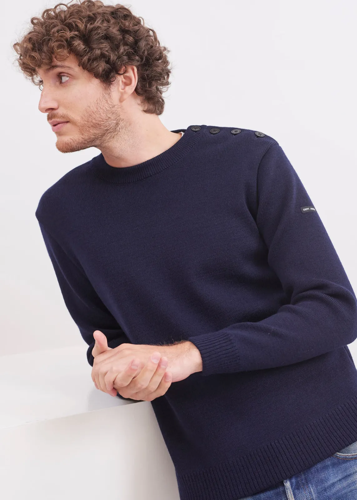 SAINT JAMES Pulls Marins*Pull marin uni Marinier Marine