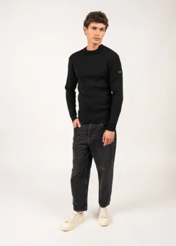 SAINT JAMES Pulls Marins*Pull marin uni Matelot Noir