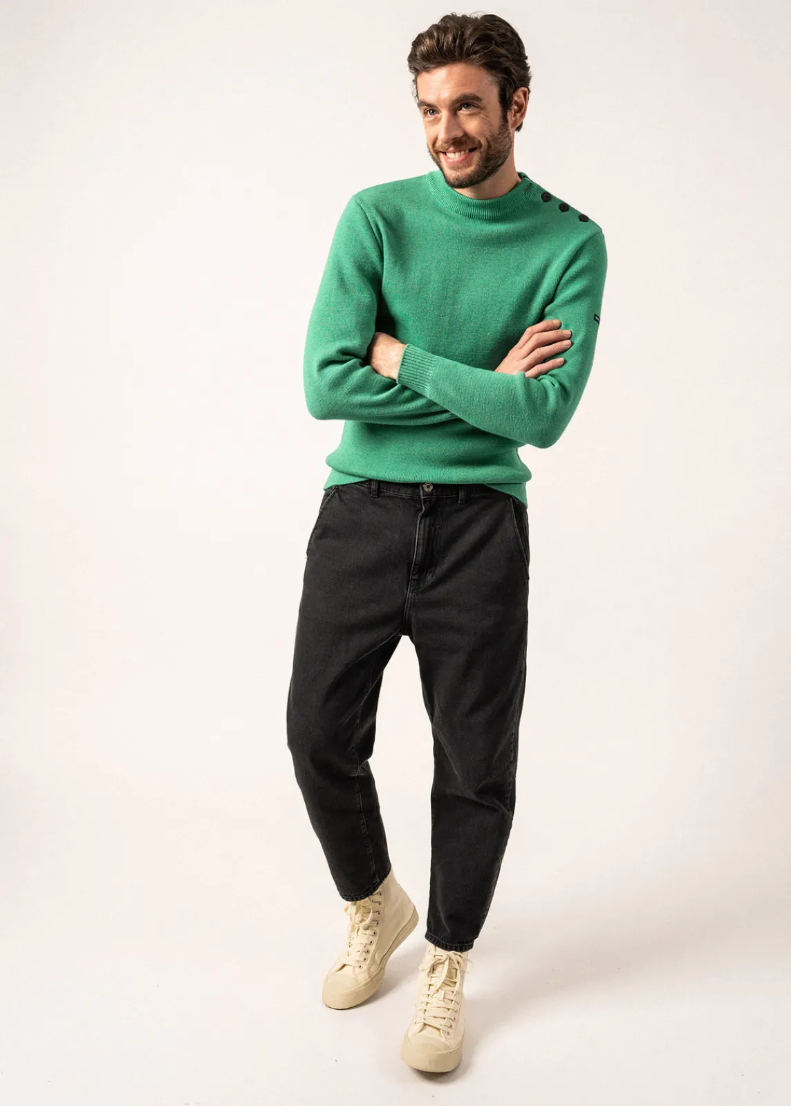 SAINT JAMES Pulls Marins*Pull marin uni Matelot Trefle