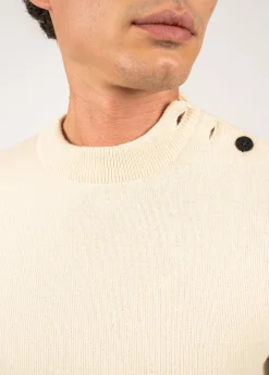 SAINT JAMES Pulls Marins*Pull marin uni Matelot Ecru