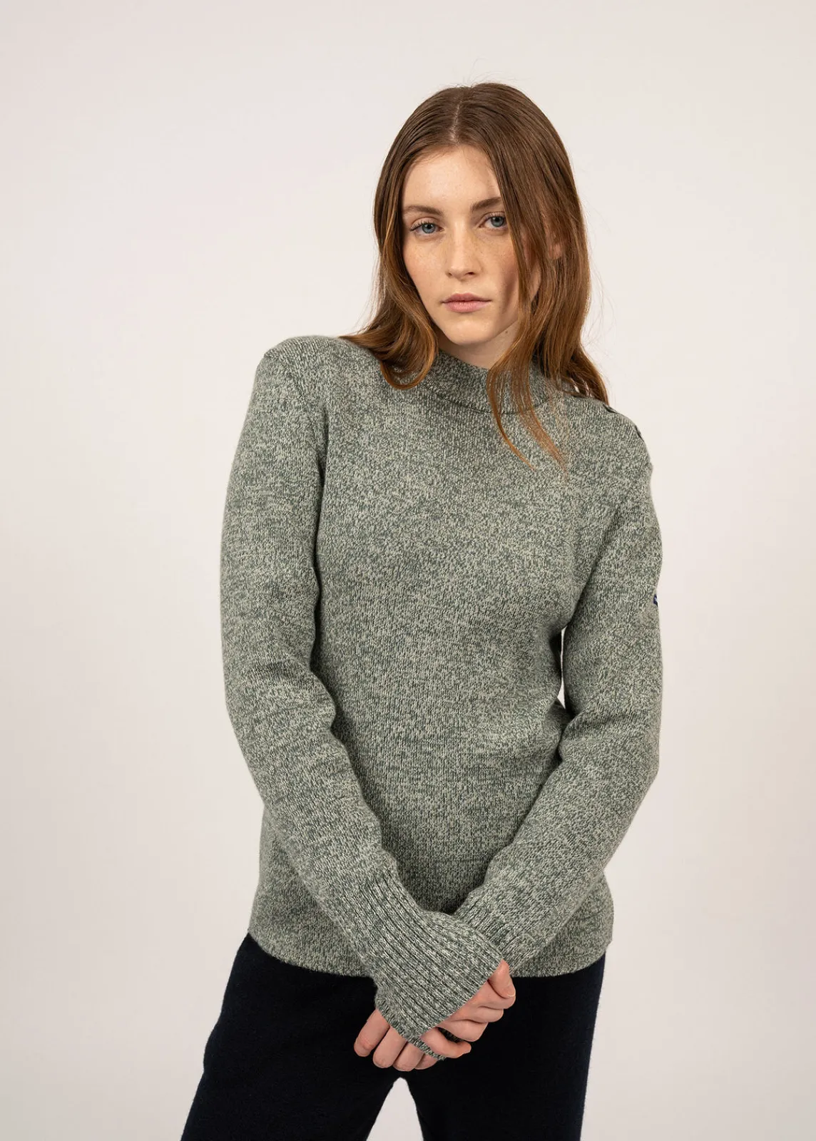 SAINT JAMES Pulls Marins*Pull marin uni Paris Vegetal/ecru