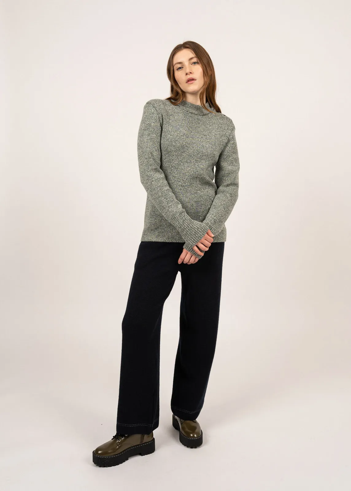 SAINT JAMES Pulls Marins*Pull marin uni Paris Vegetal/ecru