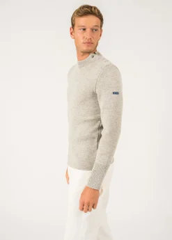 SAINT JAMES Pulls Marins*Pull marin uni Paris Grisclair/ecru