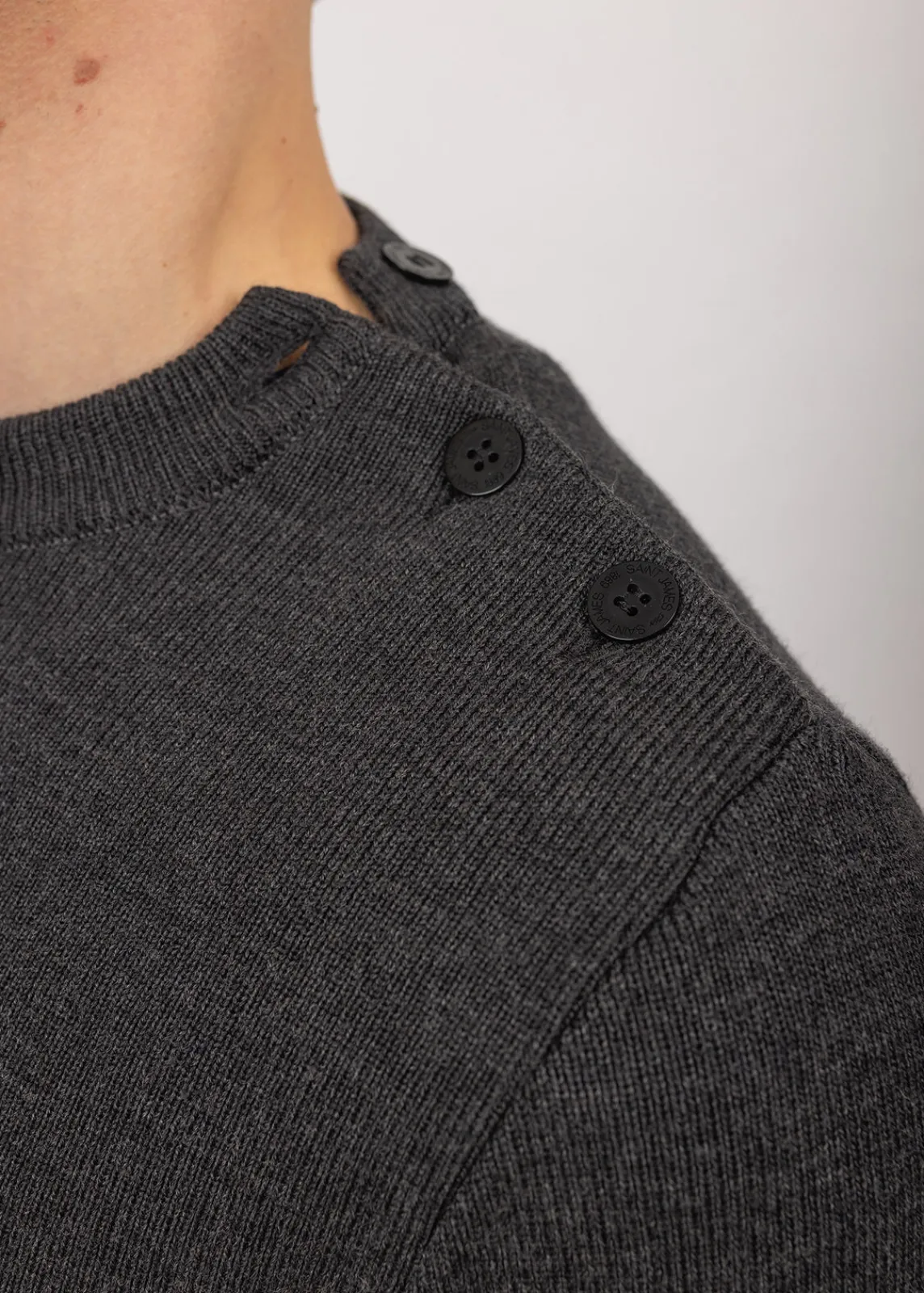 SAINT JAMES Pulls Marins*Pull marin uni Rochefort Anthracite