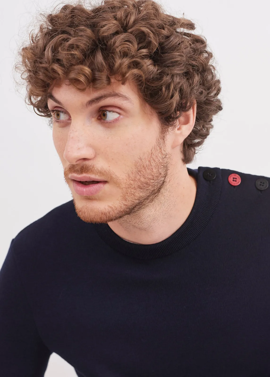 SAINT JAMES Pulls Marins*Pull Mondiovision Bretagne Navy/ecume