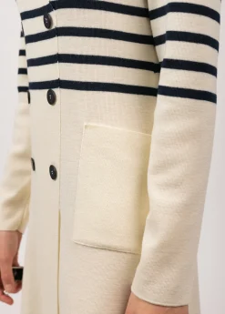 SAINT JAMES Robes & Jupes*Robe rayée en laine Royale Ecume/navy