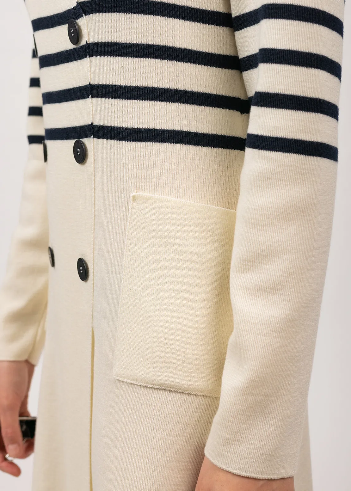 SAINT JAMES Robes & Jupes*Robe rayée en laine Royale Ecume/navy