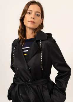 SAINT JAMES Cabans & Manteaux*Trench à capuche Ste Honorine Navy