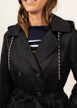 SAINT JAMES Cabans & Manteaux*Trench à capuche Ste Honorine Navy