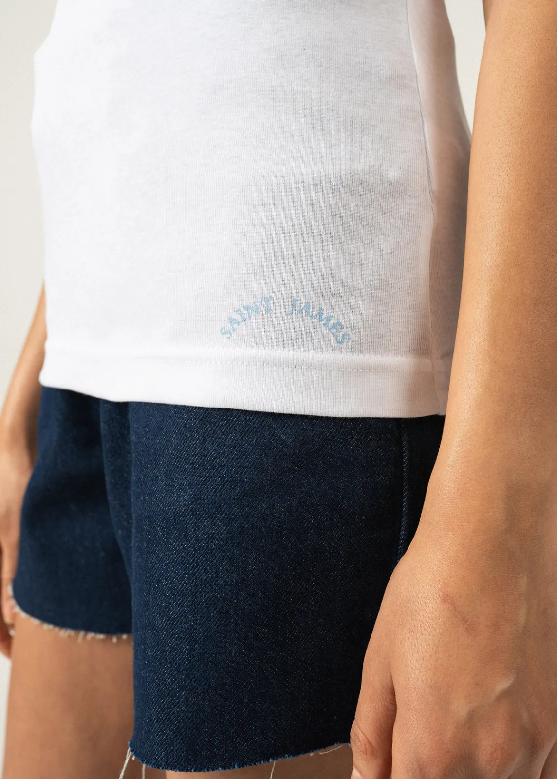 SAINT JAMES Polos & T-shirts*T-shirt col rond Ajaccio Blanc