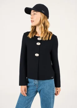 SAINT JAMES Pulls & Gilets*Veste en laine Adrets Réédit Navy